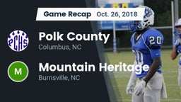Recap: Polk County  vs. Mountain Heritage  2018