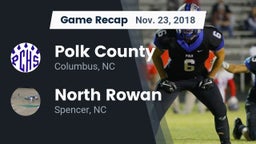 Recap: Polk County  vs. North Rowan  2018