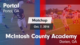 Matchup: Portal vs. McIntosh County Academy  2016