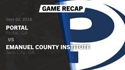 Recap: Portal  vs. Emanuel County Institute  2016