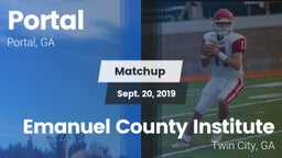 Matchup: Portal vs. Emanuel County Institute  2019