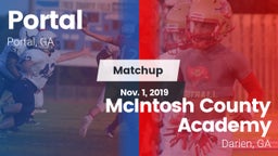 Matchup: Portal vs. McIntosh County Academy  2019