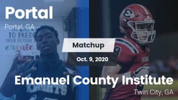 Matchup: Portal vs. Emanuel County Institute  2020
