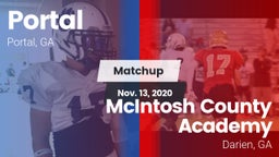 Matchup: Portal vs. McIntosh County Academy  2020