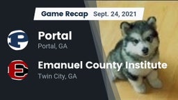 Recap: Portal  vs. Emanuel County Institute  2021