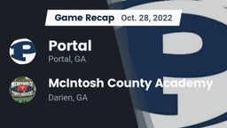 Recap: Portal  vs. McIntosh County Academy  2022