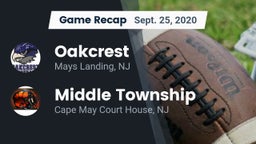 Recap: Oakcrest  vs. Middle Township  2020
