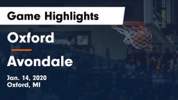 Oxford  vs Avondale  Game Highlights - Jan. 14, 2020