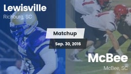 Matchup: Lewisville vs. McBee  2016
