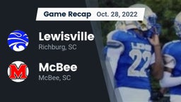 Recap: Lewisville  vs. McBee  2022