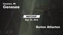 Matchup: Genesee vs. Burton Atherton 2016