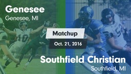 Matchup: Genesee vs. Southfield Christian  2016