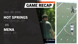 Recap: Hot Springs  vs. Mena  2016