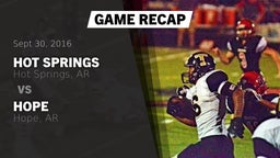 Recap: Hot Springs  vs. Hope  2016