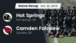 Recap: Hot Springs  vs. Camden Fairview  2018