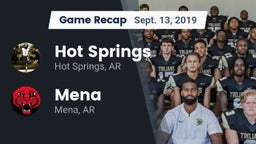Recap: Hot Springs  vs. Mena  2019