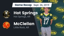 Recap: Hot Springs  vs. McClellan  2019