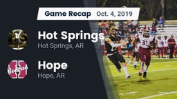 Recap: Hot Springs  vs. Hope  2019