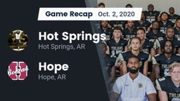 Recap: Hot Springs  vs. Hope  2020