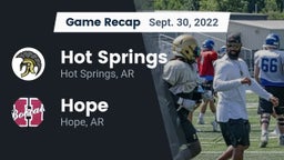 Recap: Hot Springs  vs. Hope  2022