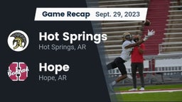 Recap: Hot Springs  vs. Hope  2023