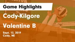 Cody-Kilgore  vs Valentine B Game Highlights - Sept. 12, 2019