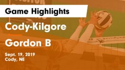 Cody-Kilgore  vs Gordon B Game Highlights - Sept. 19, 2019