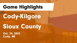 Cody-Kilgore  vs Sioux  County Game Highlights - Oct. 24, 2022