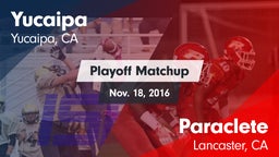 Matchup: Yucaipa  vs. Paraclete  2016