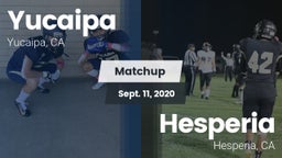 Matchup: Yucaipa  vs. Hesperia  2020