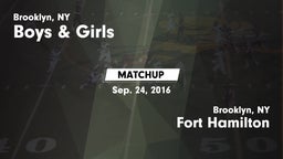 Matchup: Boys & Girls vs. Fort Hamilton  2016