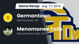 Recap: Germantown  vs. Menomonee Falls  2018