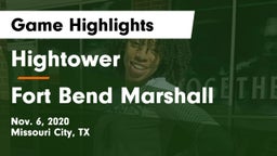 Hightower  vs Fort Bend Marshall  Game Highlights - Nov. 6, 2020