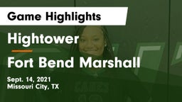 Hightower  vs Fort Bend Marshall  Game Highlights - Sept. 14, 2021