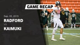 Recap: Radford  vs. Kaimuki  2015