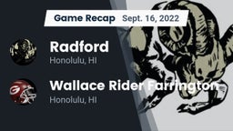 Recap: Radford  vs. Wallace Rider Farrington 2022
