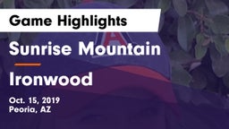 Sunrise Mountain  vs Ironwood  Game Highlights - Oct. 15, 2019