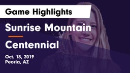 Sunrise Mountain  vs Centennial  Game Highlights - Oct. 18, 2019
