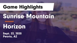 Sunrise Mountain  vs Horizon  Game Highlights - Sept. 22, 2020