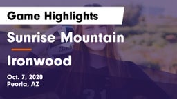 Sunrise Mountain  vs Ironwood  Game Highlights - Oct. 7, 2020