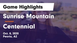 Sunrise Mountain  vs Centennial  Game Highlights - Oct. 8, 2020