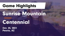 Sunrise Mountain  vs Centennial  Game Highlights - Oct. 25, 2021