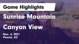 Sunrise Mountain  vs Canyon View  Game Highlights - Nov. 4, 2021