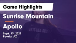 Sunrise Mountain  vs Apollo  Game Highlights - Sept. 13, 2022