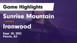 Sunrise Mountain  vs Ironwood  Game Highlights - Sept. 20, 2022