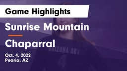 Sunrise Mountain  vs Chaparral  Game Highlights - Oct. 4, 2022