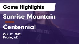 Sunrise Mountain  vs Centennial Game Highlights - Oct. 17, 2022