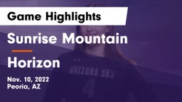 Sunrise Mountain  vs Horizon  Game Highlights - Nov. 10, 2022