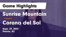 Sunrise Mountain  vs Corona del Sol  Game Highlights - Sept. 29, 2023