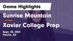 Sunrise Mountain  vs Xavier College Prep  Game Highlights - Sept. 30, 2023